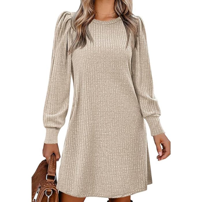 Round Neck Casual Tunic Dress